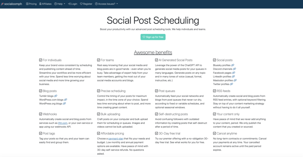 Socialoomph Homepage