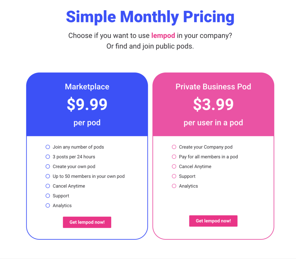 lempod pricing