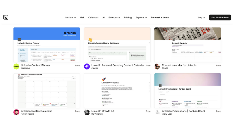 Notion Templates for LinkedIn