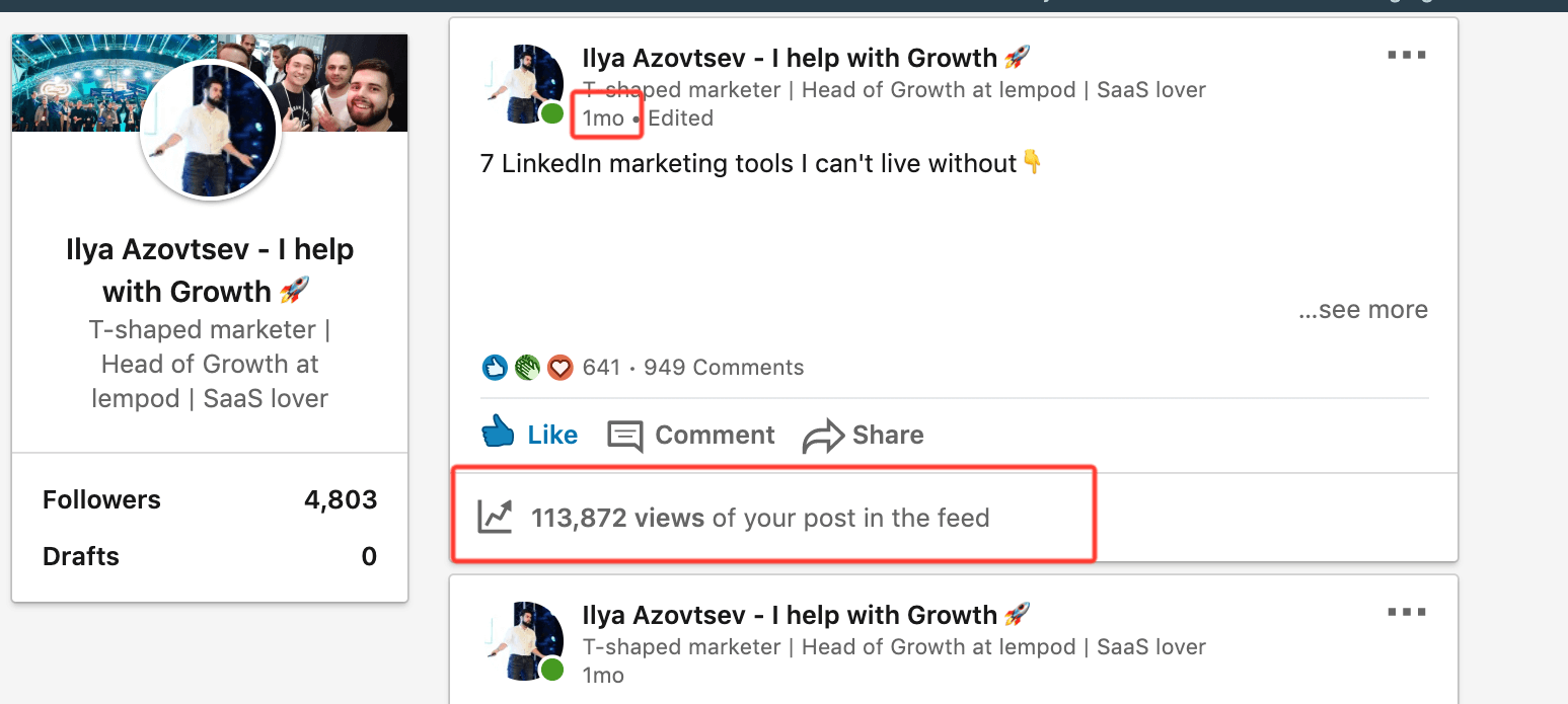 LinkedIn Post Views 