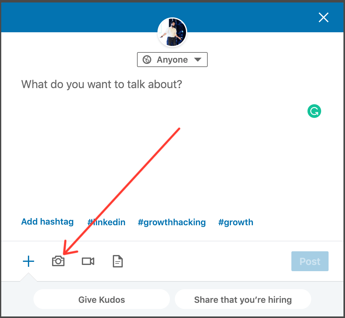Add photo to LinkedIn post