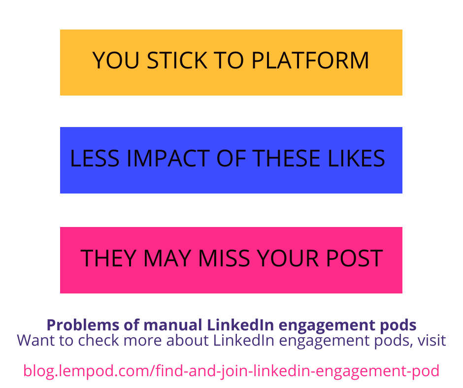 Problems of manual LinkedIn engagement pods